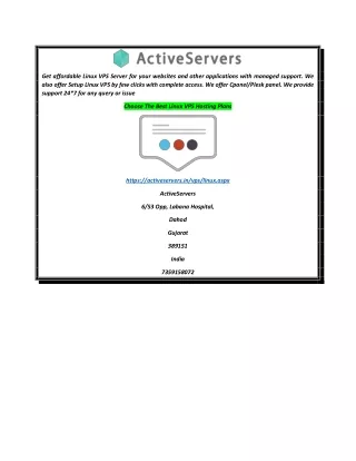Choose The Best Linux VPS Hosting Plans