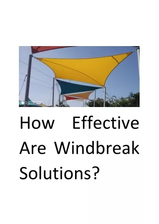 how effective are windbreak solutions
