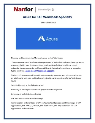 azure for sap workloads specialty