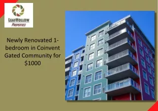 Newly Renovated 1-bedroom in Coinvent Gated Community for $1000