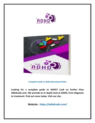 Complete Guide To Adhd Download Online | Adhdcode.com
