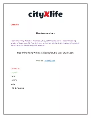 CityxlifeFree Online Dating Website in Washington, D.C Usa Cityxlife
