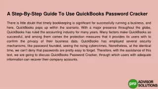 a step by step guide to use quickbooks password cracker
