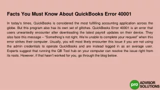 facts you must know about quickbooks error 40001