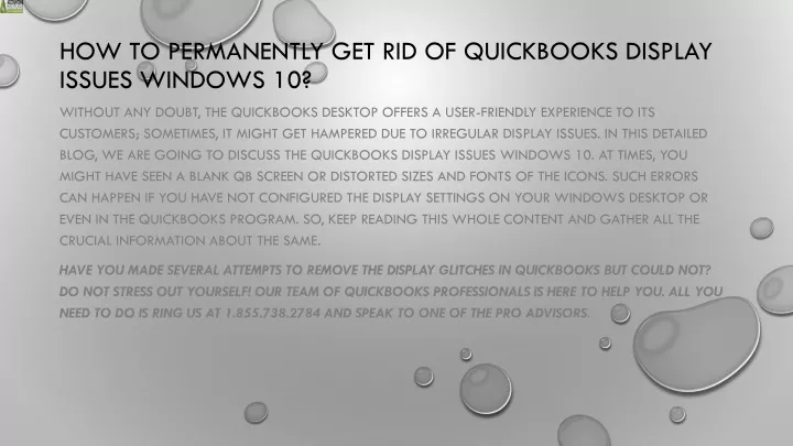 how to permanently get rid of quickbooks display issues windows 10