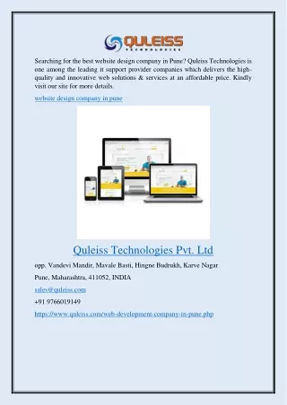 Website Design Company in Pune Quleiss.com
