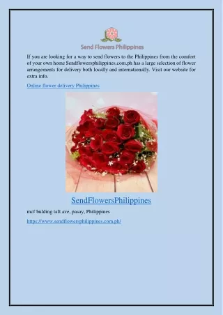 Online Flower Delivery Philippines Sendflowersphilippines.com.ph