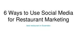 best restaurant in Essendon
