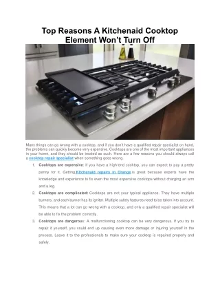 Top Reasons A Kitchenaid Cooktop Element Won