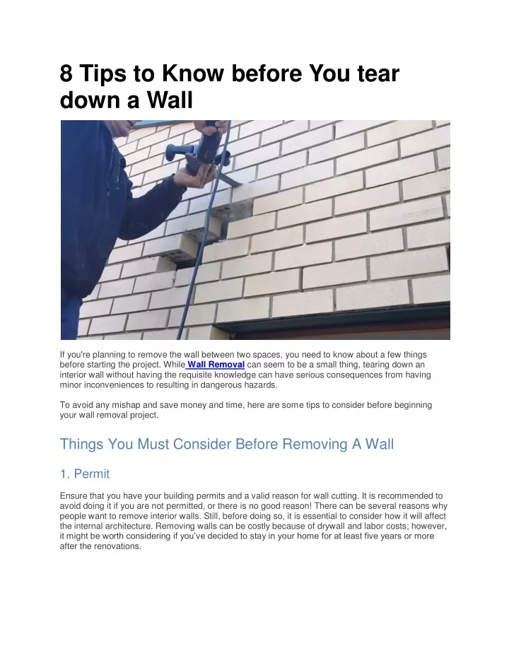 8 tips to know before you tear down a wall