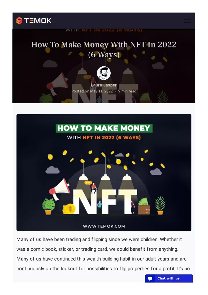 how to make money with nft in 2022 6 ways