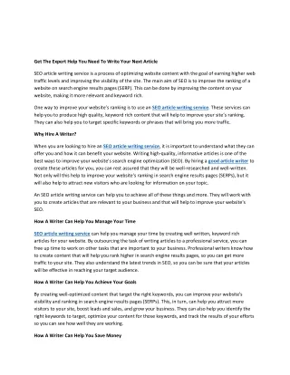 get the expert help you need to write your next