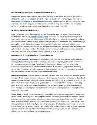 get ahead of competition with top email marketing