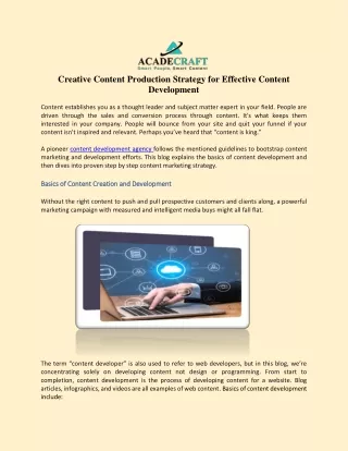 creative content production strategy