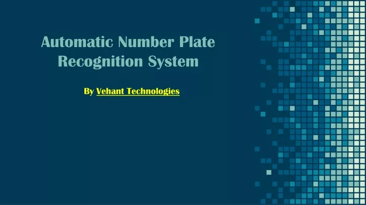 automatic number plate recognition system