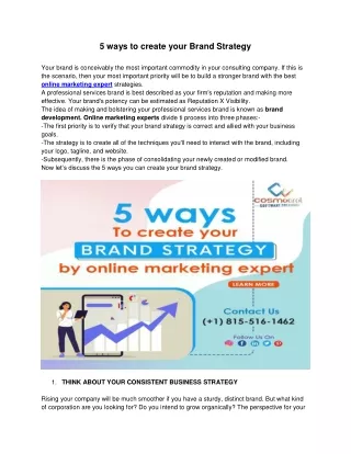 5 ways to create your brand strategy your brand