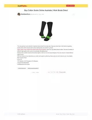 Buy Cotton Socks Online Australia |Safety Work Boots Online Australia- Work Boot