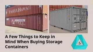 A Few Things to Keep in Mind When Buying Storage Containers