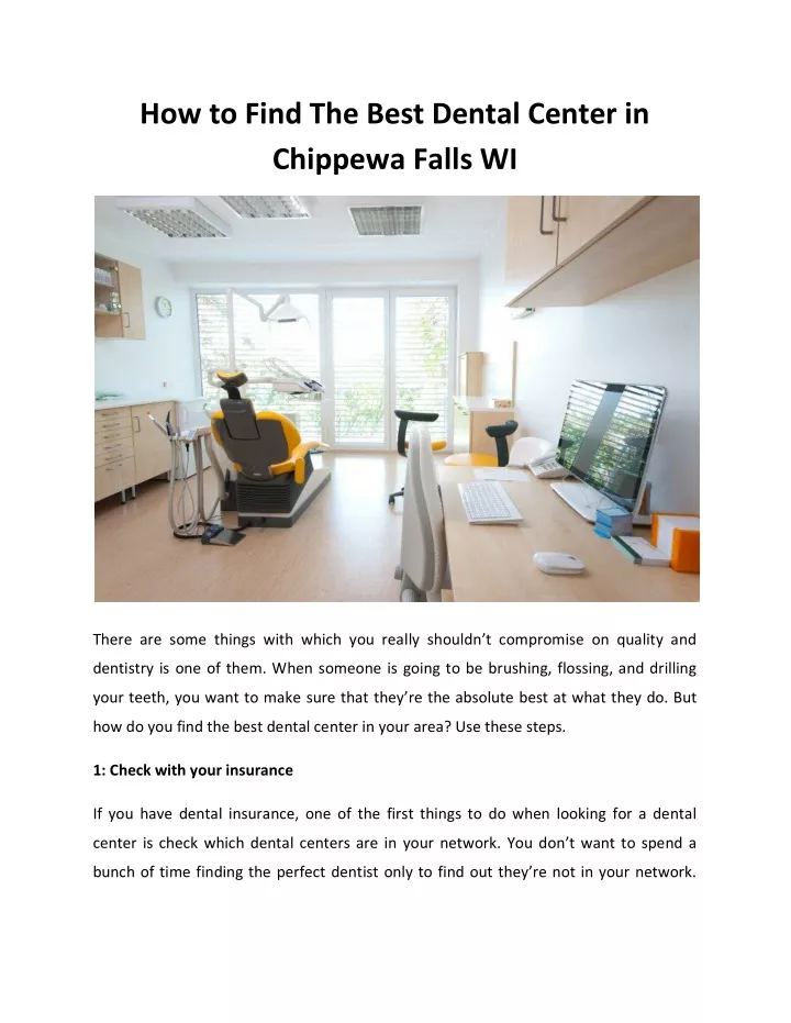 how to find the best dental center in chippewa