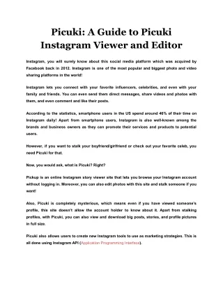 picuki a guide to picuki instagram viewer