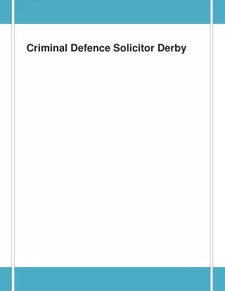 How to Criminal Defence Solicitor Derby