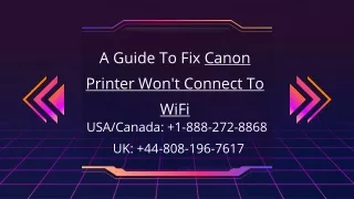 Fix Canon Printer Won’t Connect To Wifi Error