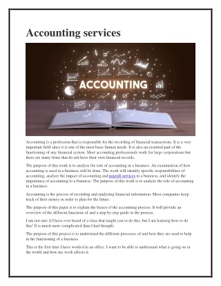 accounting services