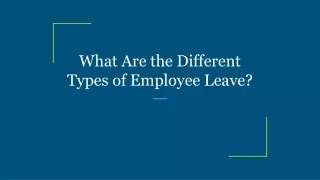 what are the different types of employee leave