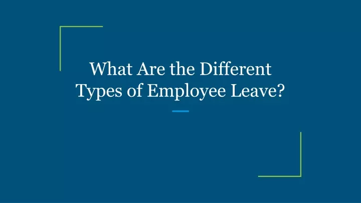 what are the different types of employee leave