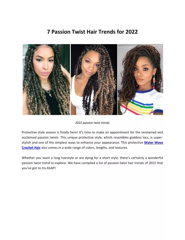 7 passion twist hair trends for 2022