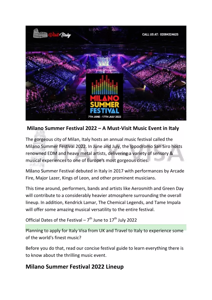 milano summer festival 2022 a must visit music