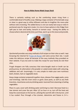 how to make home made soups stock