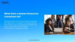what does a human resources consultant do