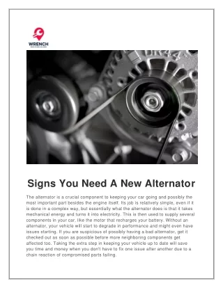 Signs You Need A New Alternator