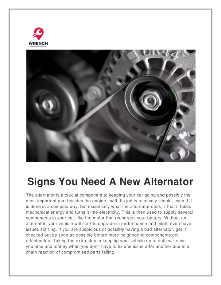 signs you need a new alternator