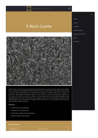 R Black Granite Suppliers- Gem Marble