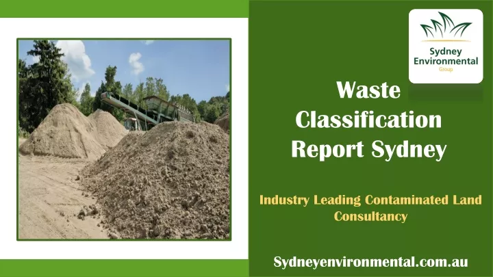 waste classification report sydney