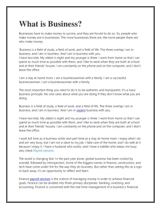 what is business