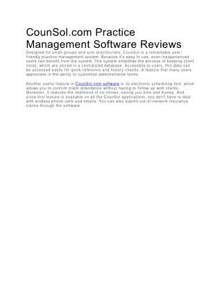 counsol com practice management software reviews
