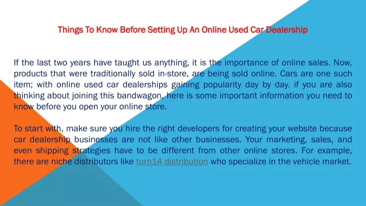 things to know before setting up an online used