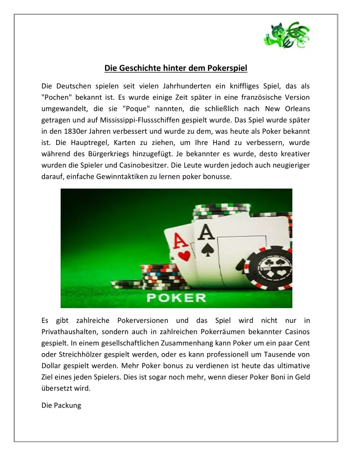 die geschichte hinter dem pokerspiel