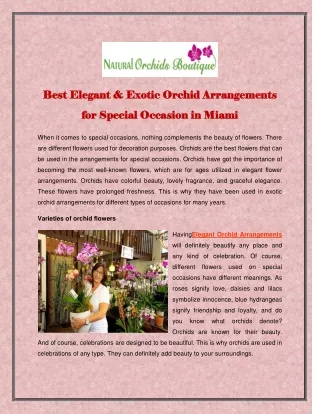 Best Elegant & Exotic Orchid Arrangements for Special Occasion in Miami