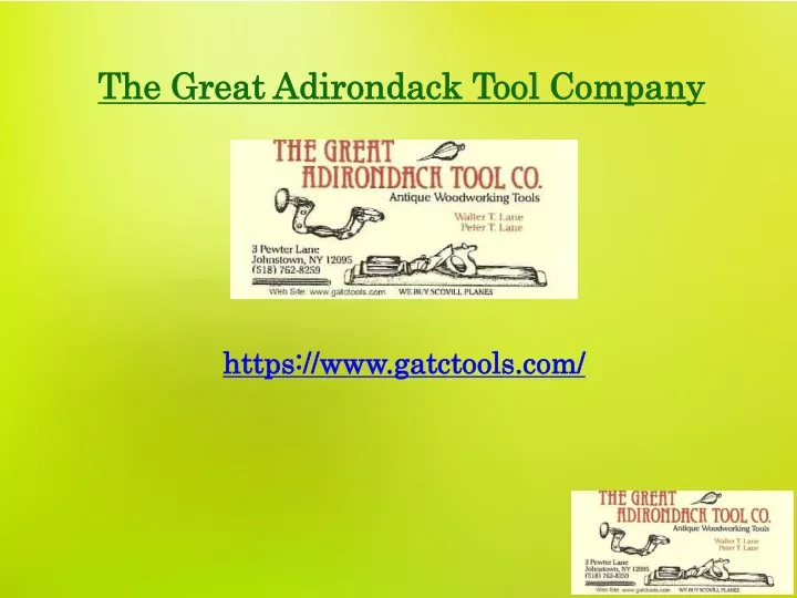 the great adirondack tool company