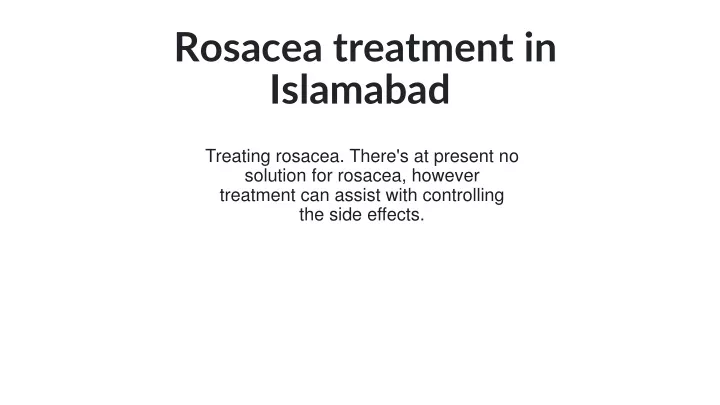 rosacea treatment in islamabad
