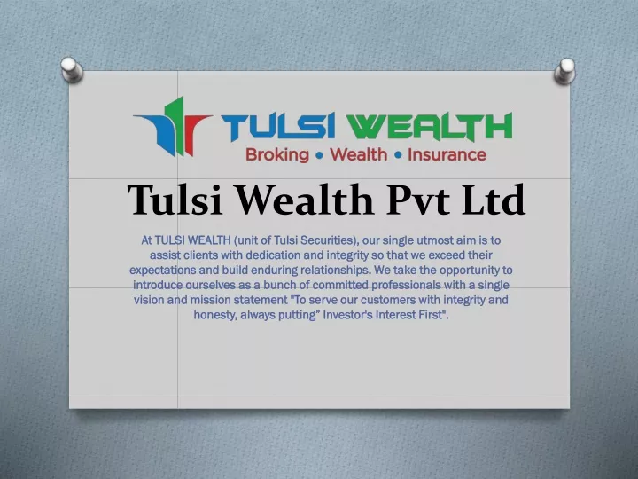 tulsi wealth pvt ltd