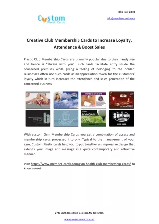 Creative Club Membership Cards to Increase Loyalty, Attendance & Boost Sales