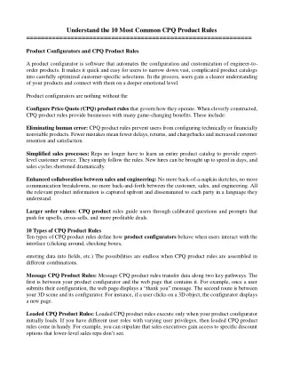 understand the 10 most common cpq product rules