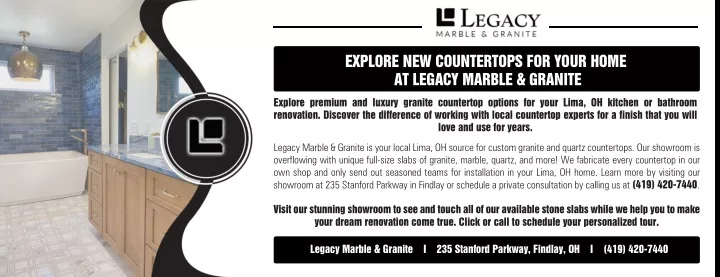 explore new countertops for your home at legacy