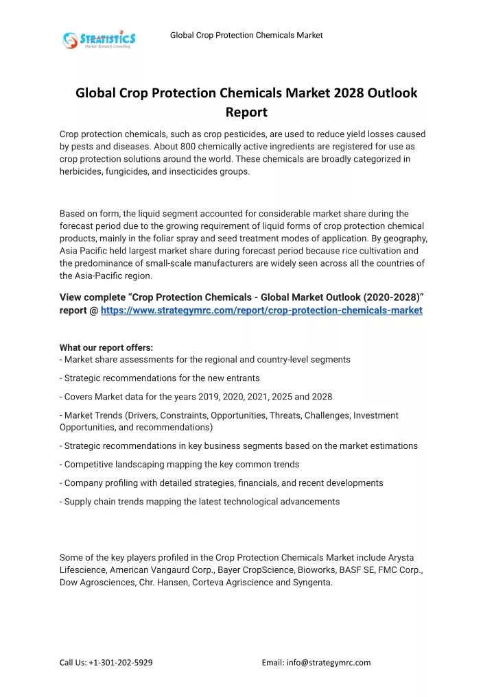 global crop protection chemicals market