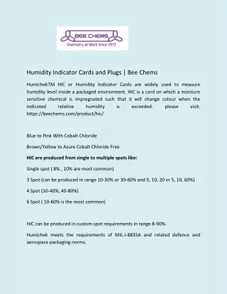 Humidity Indicator Cards and Plugs - Bee Chems